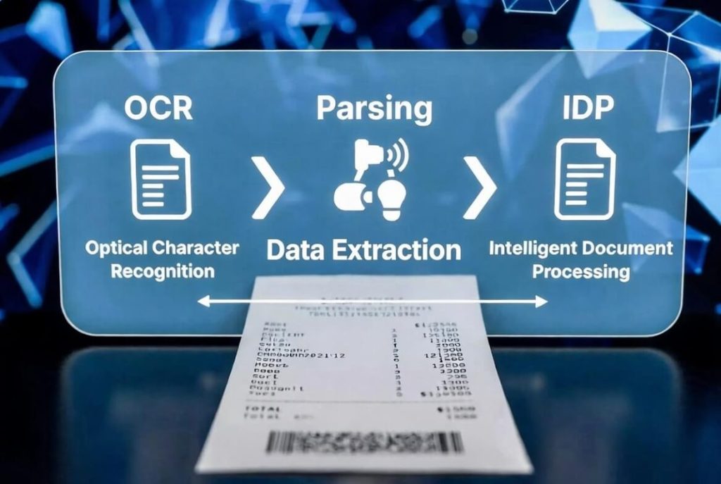OCR receipt data extraction parsing IDP 2026