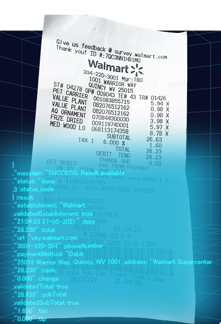 Tabscanner uses ML, DL, CNNs and an AI ensemble with HITL for maximum accuracy Receipt IDP