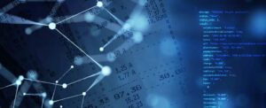 AI-powered receipt data extraction showing a receipt with network lines and JSON code