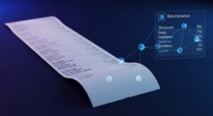 Thermal receipt with structured data fields and confidence scores extracted by a purpose-built receipt OCR API